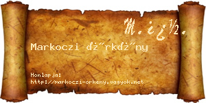 Markoczi Örkény névjegykártya